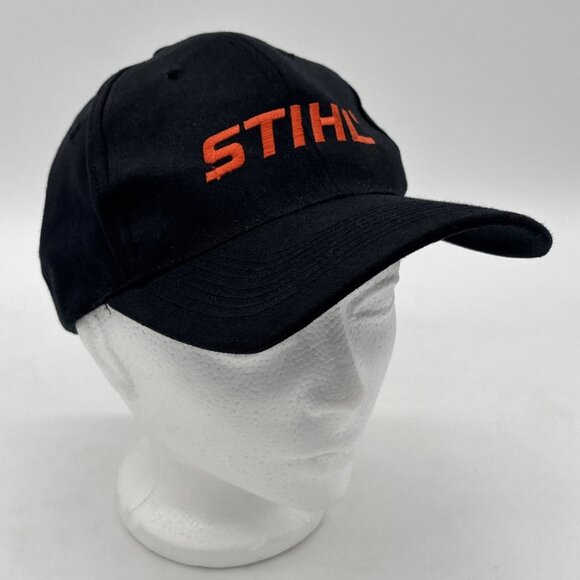 STIHL Embroidered Snapback Hat Cap Black & Orange - Picture 3 of 8